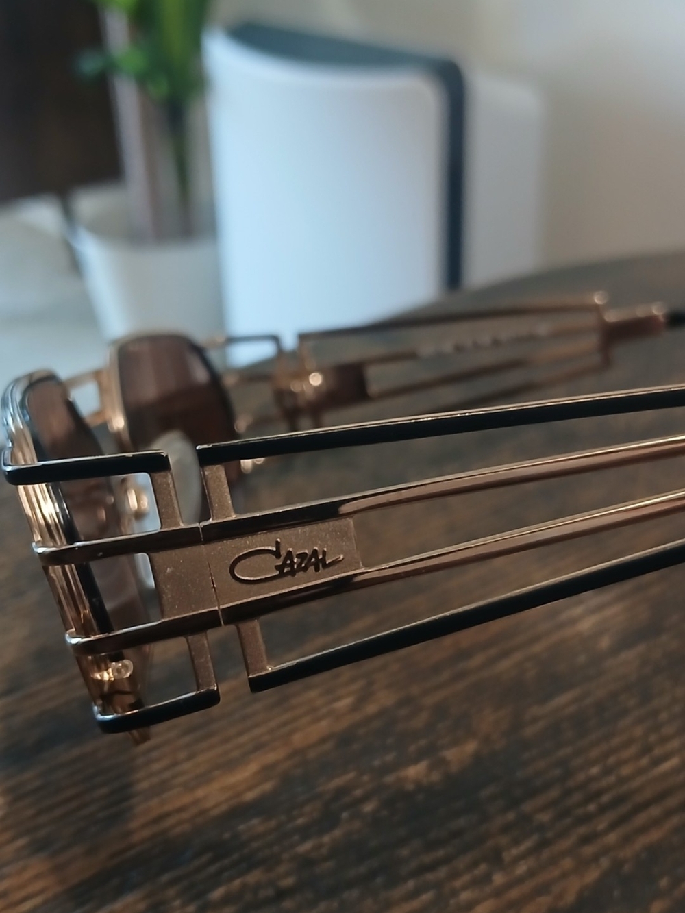 Cazal 980 Men's Sunglasses with Gold and Black Layered Temples
